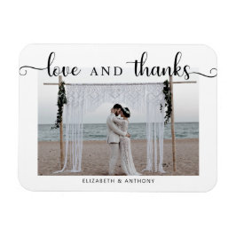Liebe und Dank Foto Hochzeit Einfaches Elegantes C Magnet