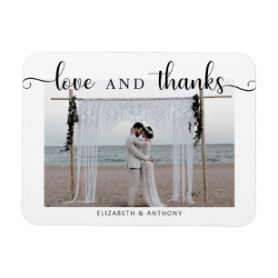 Liebe und Dank Foto Hochzeit Einfaches Elegantes C Magnet