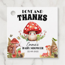 Liebe und Dank Fungi Mushroom Moth Baby Dusche Geschenkanhänger