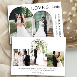 Liebe und Dank für das elegante Arches Wedding Fot Dankeskarte