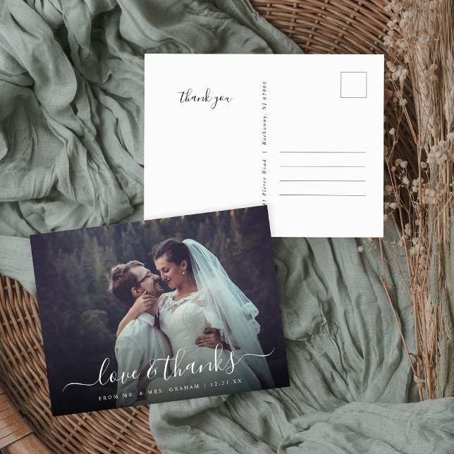 Liebe und Dank für das Hochzeitungs-Foto-Overlay Postkarte (Von Creator hochgeladen)