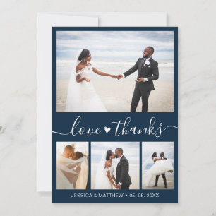 Liebe und Dank für die Hochzeit der Navy Dankeskarte