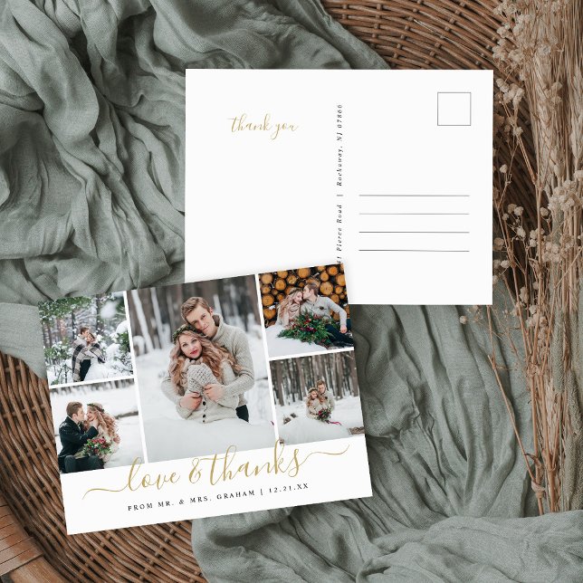 Liebe und Dank für die Hochzeitfotografie Postkarte (Von Creator hochgeladen)