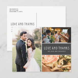 Liebe und Dank für die Hochzeitfotografie. Vielen  Postkarte