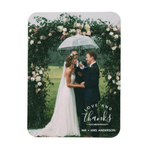 Liebe und Dank für Hochzeit danke Ihnen Foto Magnet