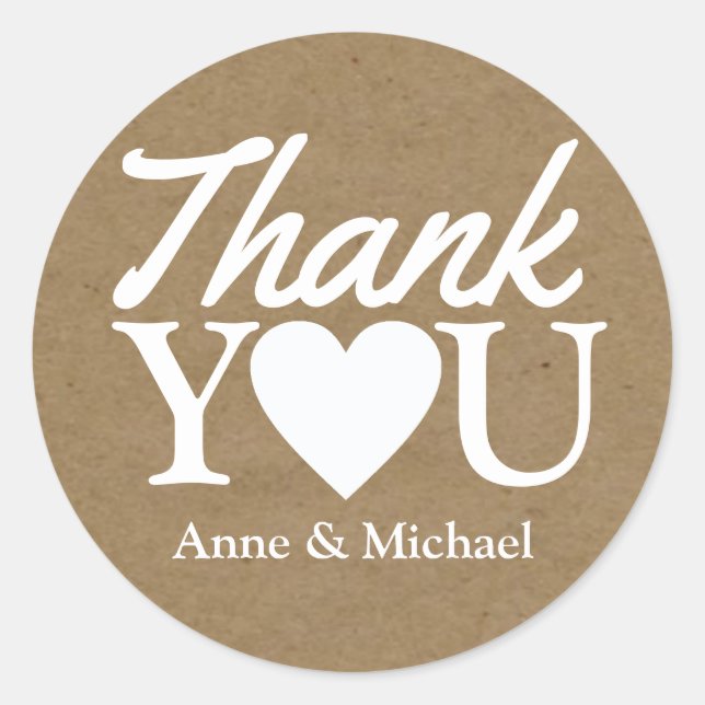 Liebe und Dank Gastgeschenk Hochzeit Runder Aufkleber (Vorderseite)