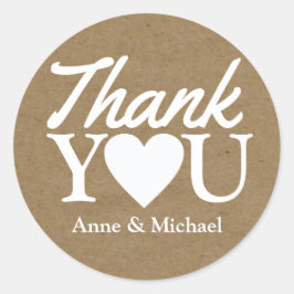 Liebe und Dank Gastgeschenk Hochzeit Runder Aufkleber