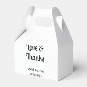 Liebe und Dank Geschäftsnamen-Textnachricht Geschenkschachtel