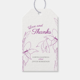 Liebe und Dank Gladiolus Art Maulbeere lila Geschenkanhänger