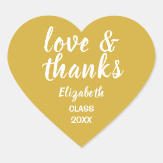 Liebe und Dank Gold Abschluss Sticker