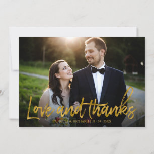 Liebe und Dank Gold Foil Hochzeit Vielen Dank Foto Karte