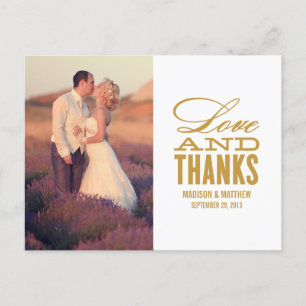 LIEBE UND DANK HOCHZEIT DANKE POSTKARTE