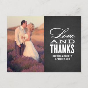 LIEBE UND DANK HOCHZEIT DANKE POSTKARTE