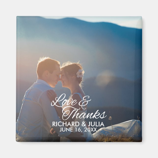 Liebe und Dank | Hochzeit Foto Vielen Dank Magnet (Vorne)
