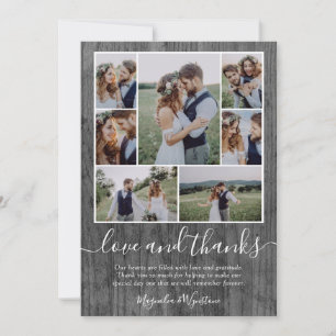 Liebe und Dank Hochzeit von Holzfotografie Dankeskarte