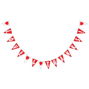 LIEBE UND DANK! HOCHZEITS-ZEICHEN Dreieck-Form Wimpelkette