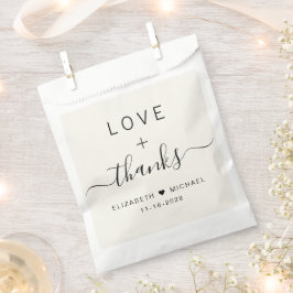 Liebe und Dank Hochzeitscreme Geschenktütchen