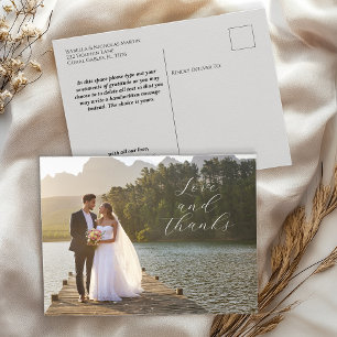 Liebe und Dank Hochzeitsfoto Postkarte