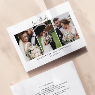 Liebe und Dank Hochzeitstag Foto Collage Mitteilungskarte