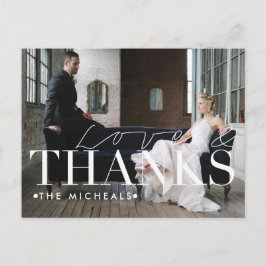 Liebe und Dank | Individuelle Name und Foto Vielen Postkarte