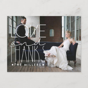 Liebe und Dank   Individuelle Name und Foto Vielen Postkarte