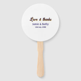 Liebe und dank lila orangefarbener Ehedatum Fächer