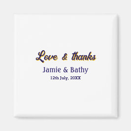 Liebe und dank lila orangefarbener Ehedatum Magnet