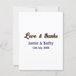 Liebe und dank lila orangefarbener Ehedatum Postkarte