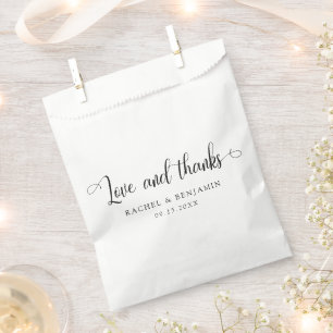 Liebe und Dank Minimal Wedding Elegant Einfach Geschenktütchen