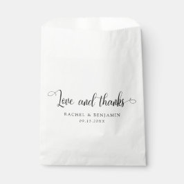 Liebe und Dank Minimal Wedding Elegant Einfach Geschenktütchen