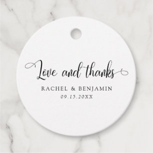 Liebe und Dank Minimalistischer Hochzeit Elegant E Geschenkanhänger