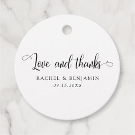 Liebe und Dank Minimalistischer Hochzeit Elegant E Geschenkanhänger