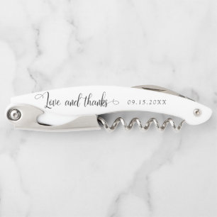 Liebe und Dank Minimalistischer Hochzeitsschrift E Kellnermesser