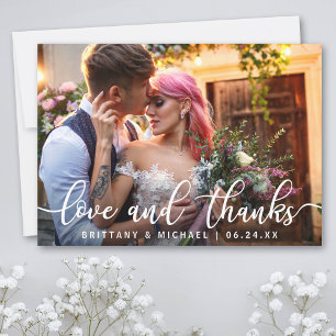 Liebe und Dank Moderne Hochzeit Danke Foto
