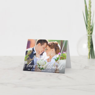 Liebe und Dank moderner Kalligrafie-Hochzeitstiftu Dankeskarte