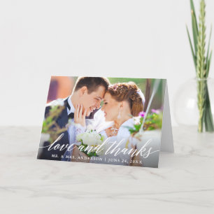 Liebe und Dank moderner kalligrafischer Hochzeitsf Dankeskarte