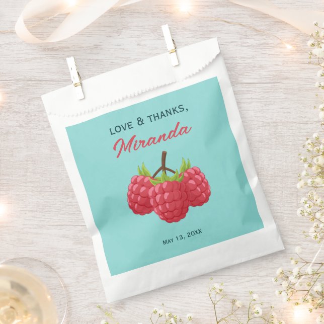 Liebe und Dank Raspberry Custom Geschenktütchen (Ausgeschnitten)