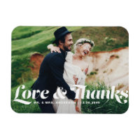 Liebe und Dank Retro Script Foto Hochzeit