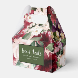 Liebe und Dank Rot Rosa Wasserfarben Geschenkschachtel