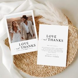 Liebe und Dank - Rustic Boho Foto Wedding Dankeskarte
