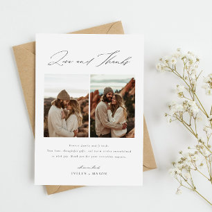 Liebe und Dank Schrift 6 Foto-Collage Hochzeit Dankeskarte