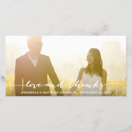 Liebe und Dank Schrift Überlagerung Hochzeit Dankeskarte