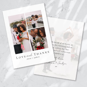 Liebe und dank Script Foto Hochzeit Dankeskarte