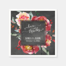 Liebe und Dank Typografie Red Blume Chalkboard