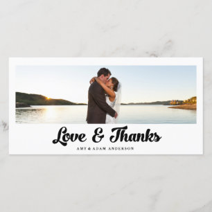 Liebe und Dank Wedding   dankt Ihnen Foto-Karte Dankeskarte