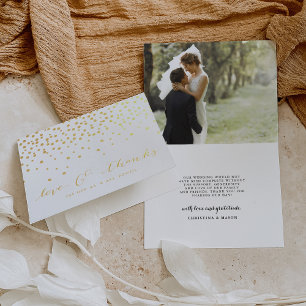 Liebe und Dank   Wedding Foto Gold Foil Vielen Dan Folienkarte