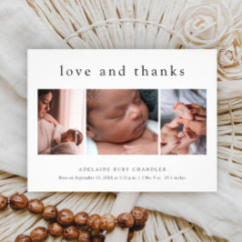 Liebe und Danke 3 Foto Neues Baby Danke Card Fl Flyer
