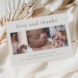 Liebe und Danke 3 Foto New Baby Danke Karte