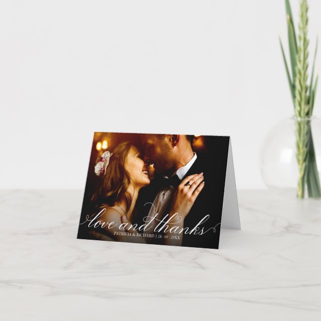 Liebe und danke Elegant Wedding danke Ihnen Foto (Vorderseite)