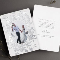 Liebe und danke Floralsilber Foil Danke Karte